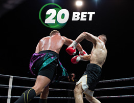 ایک باکسنگ سین اور 20Bet کا لوگو