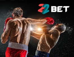 ایک باکسنگ سین اور 22Bet کا لوگو