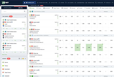 20bet کا ہوم پیج 