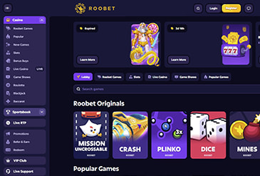 Roobet ھوم پیج